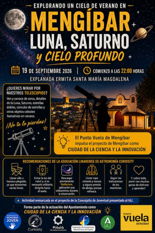 Observación astronómica en Mengíbar: una noche para acercarnos a la ciencia