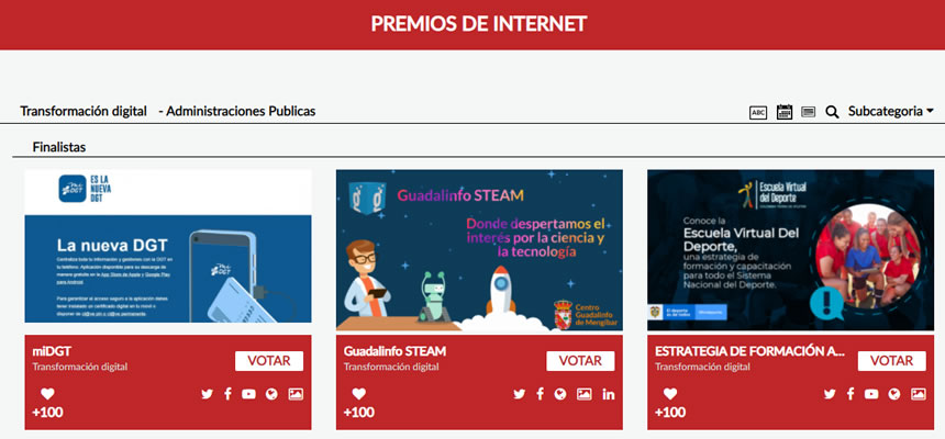 Guadalinfo STEAM en los Premios de Internet 2021